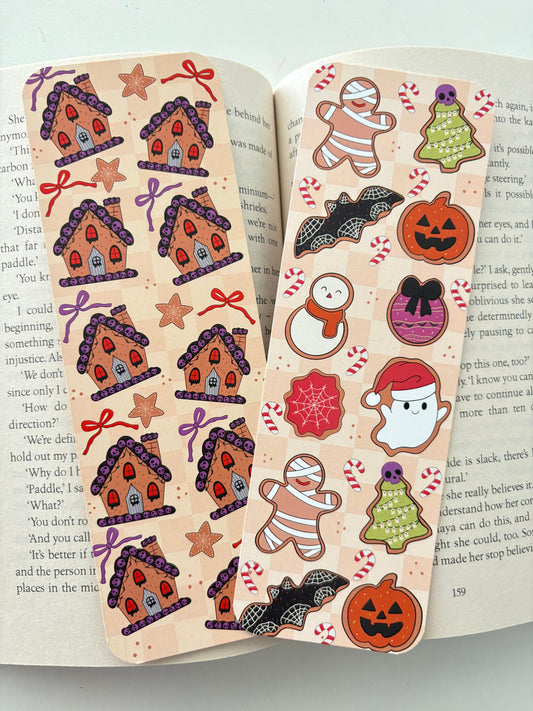 Creepmas gingerbread house bookmark, Creepmas cookies bookmark