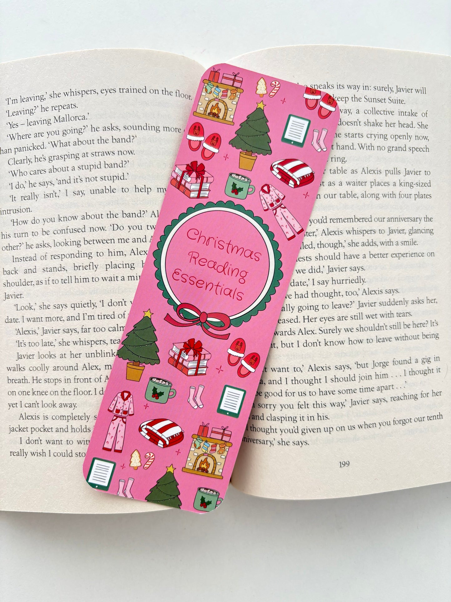Christmas reading essentials bookmark, Christmas tree tropes bookmark, Christmas sweaters bookmark, merry bookmarks bookmark
