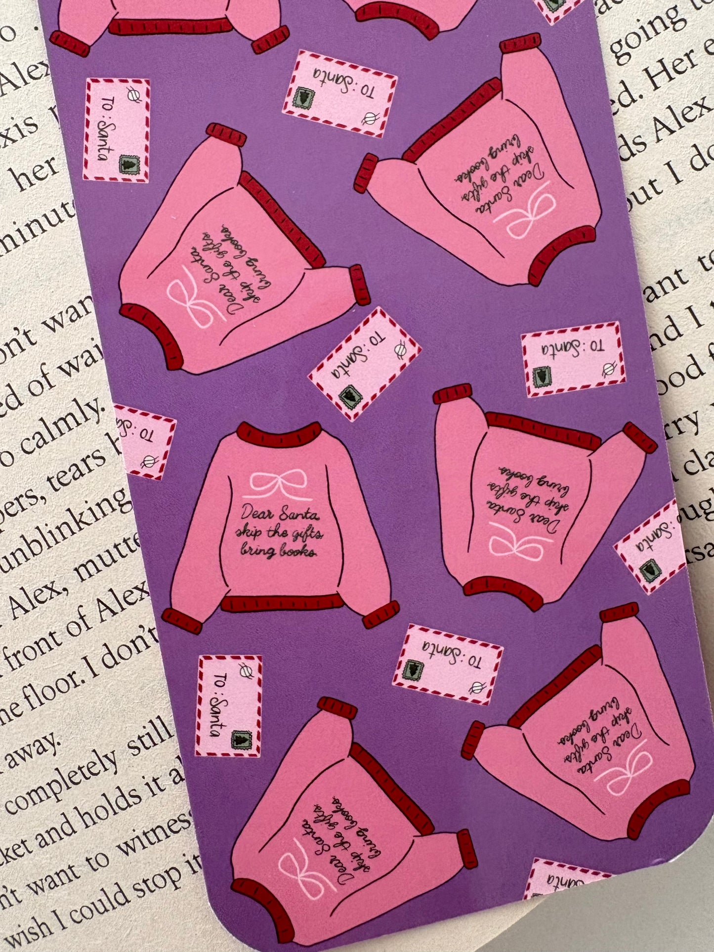 Christmas reading essentials bookmark, Christmas tree tropes bookmark, Christmas sweaters bookmark, merry bookmarks bookmark
