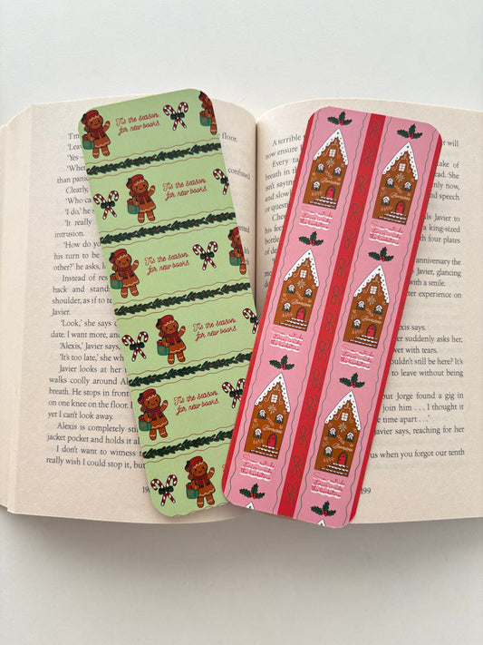Gingerbread house bookstore bookmark, gingerbread girl bookmark
