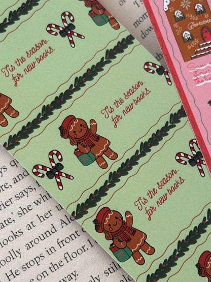 Gingerbread house bookstore bookmark, gingerbread girl bookmark