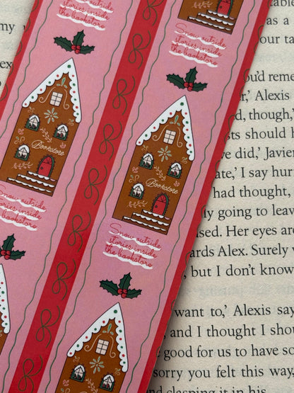 Gingerbread house bookstore bookmark, gingerbread girl bookmark