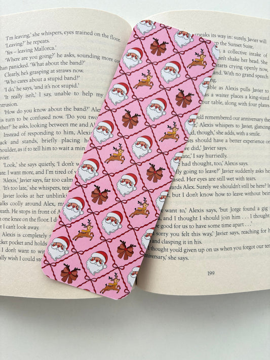 Coquette Christmas pattern bookmark, Nútcracker and ballerina bookmark, Fa La La bookmark