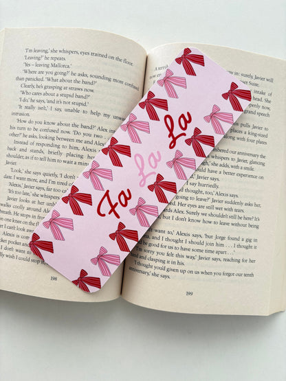 Coquette Christmas pattern bookmark, Nútcracker and ballerina bookmark, Fa La La bookmark