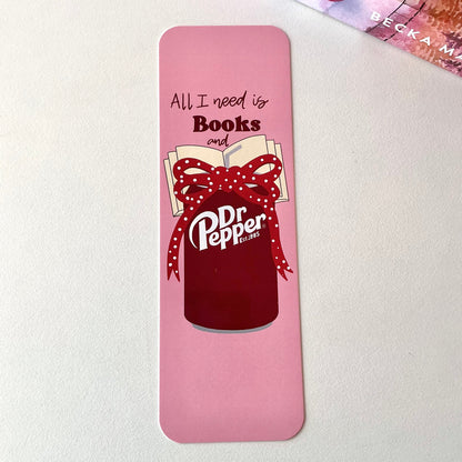 All I need is books and dr pépper bookmark, all I need is books and Diet Cóke