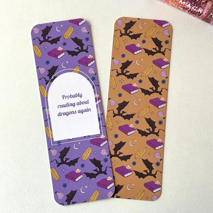 Probably reading about dragons again bookmark, dragons bookmark