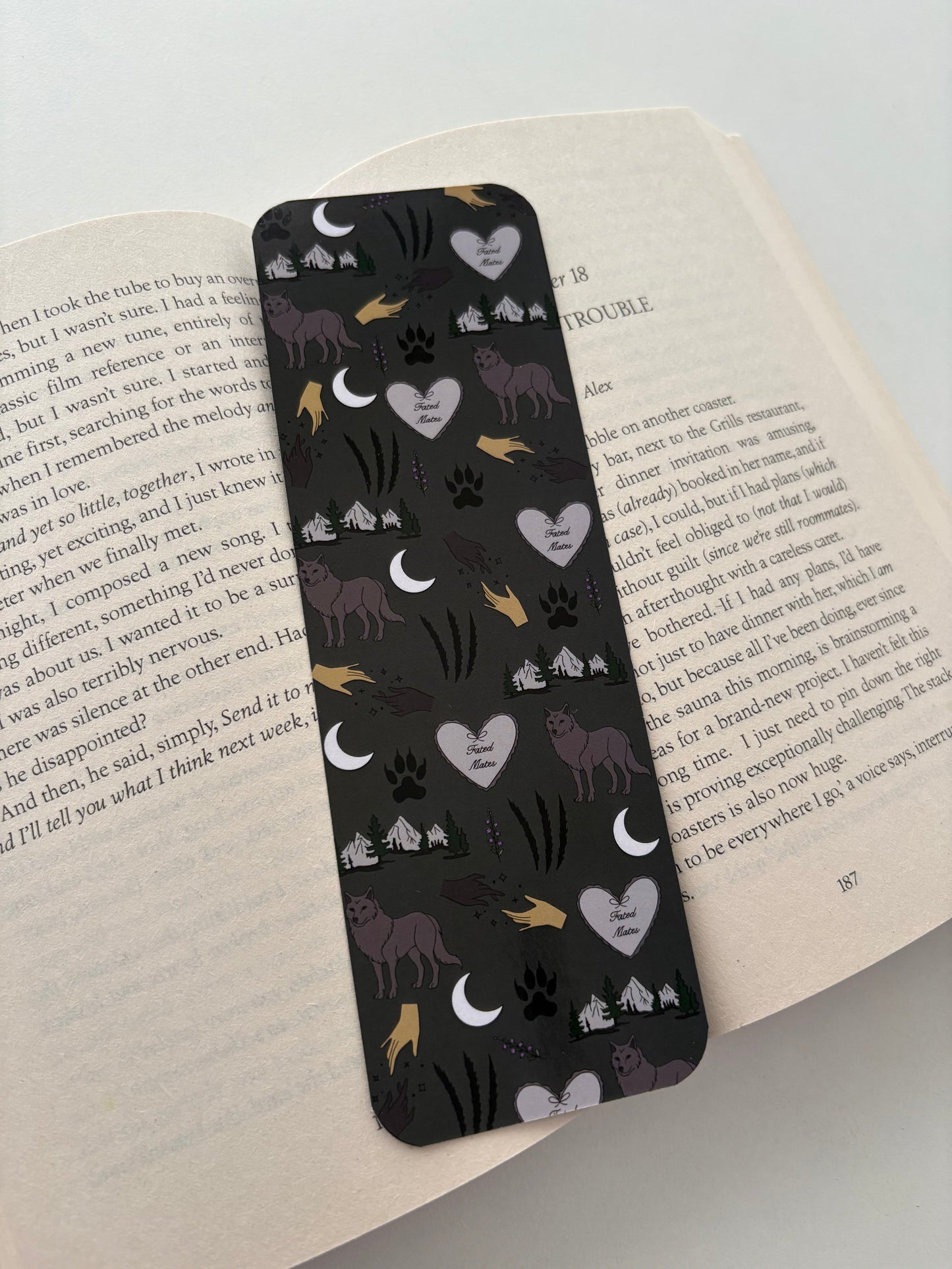 In my Werewolf romance era bookmark, Pack of 2 Werewolf Bookmarks