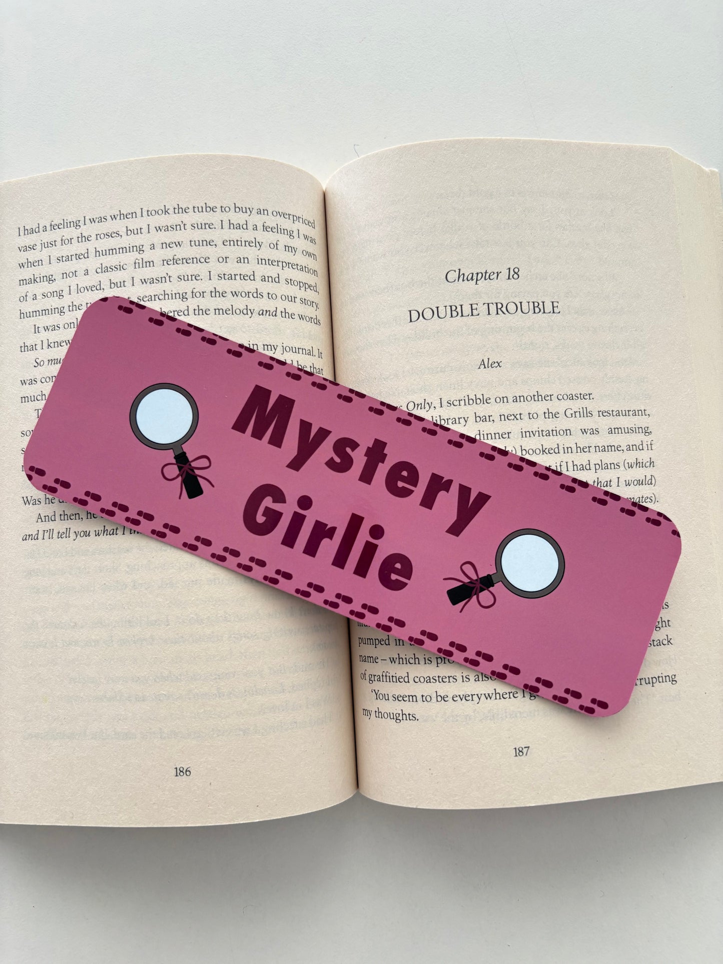 In my mystery reader era bookmark, Mystery girlie bookmark