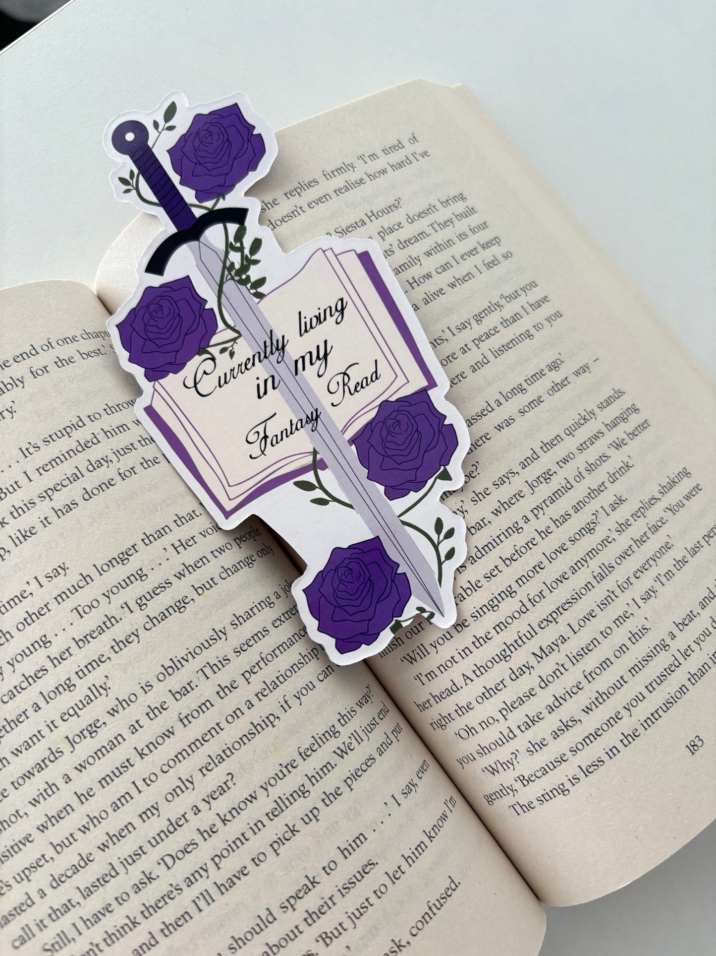 Currently Living In My Fantasy Read Die Cut Bookmark