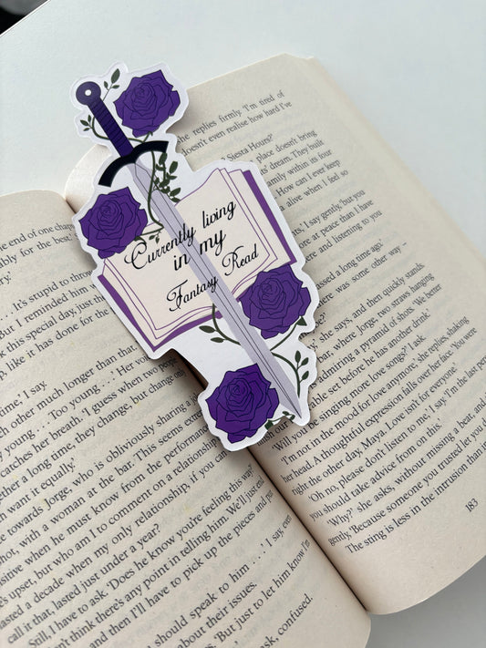 Currently Living In My Fantasy Read Die Cut Bookmark