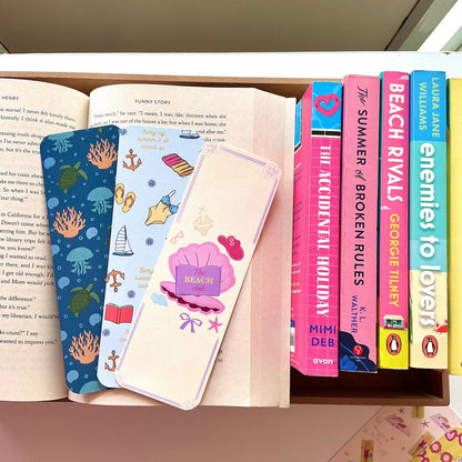 Beach club Bookmark, Summer Pattern Bookmark, Sea Turtle Bookmark