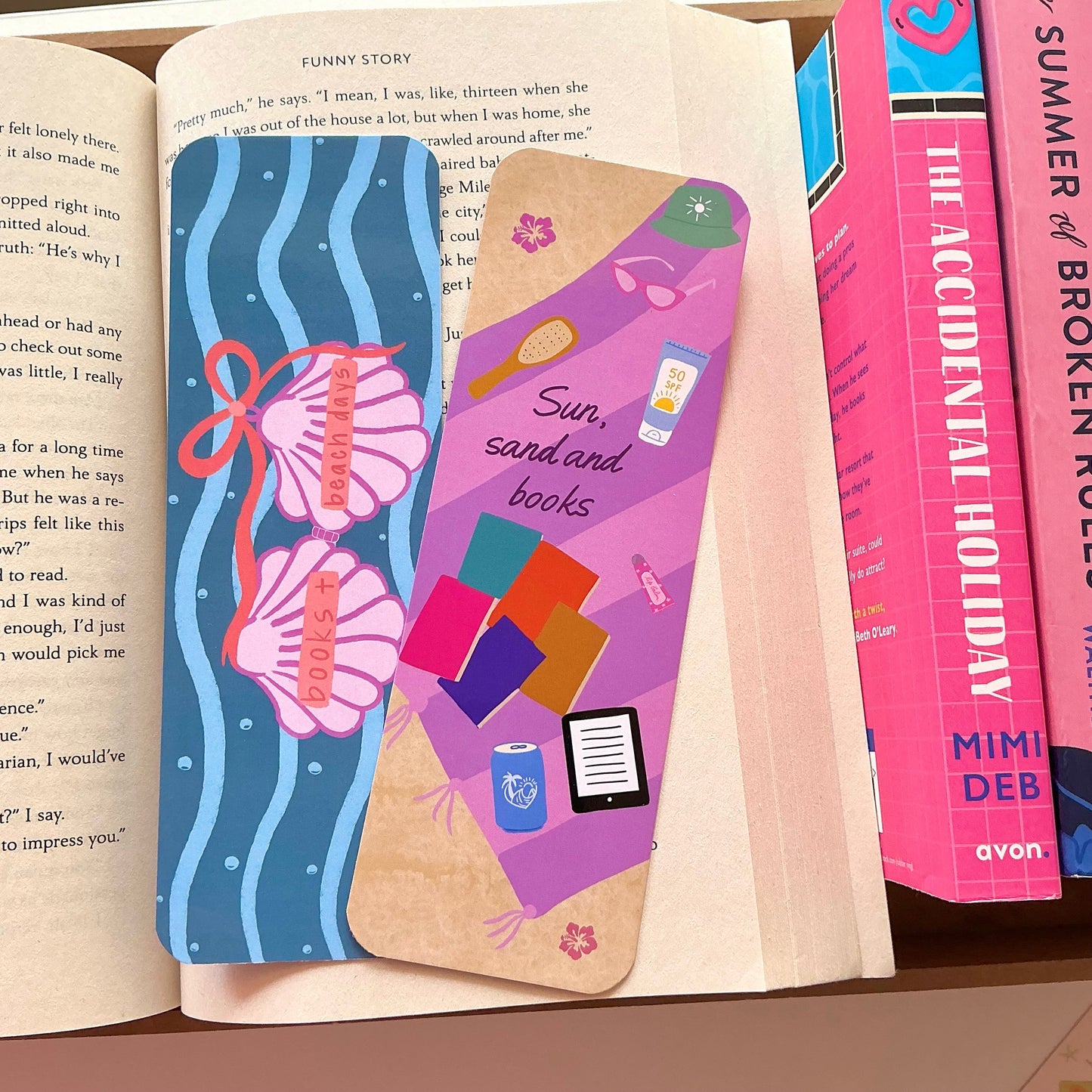 Sun Sand and Books Bookmark,Books and Beach days Bookmark