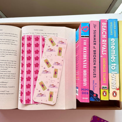 Hibiscus bookmark,she reads by the sea shore bookmark