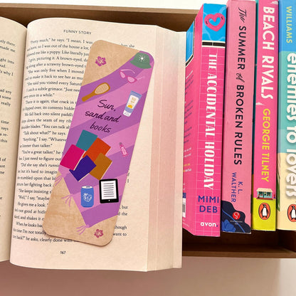 Sun Sand and Books Bookmark,Books and Beach days Bookmark