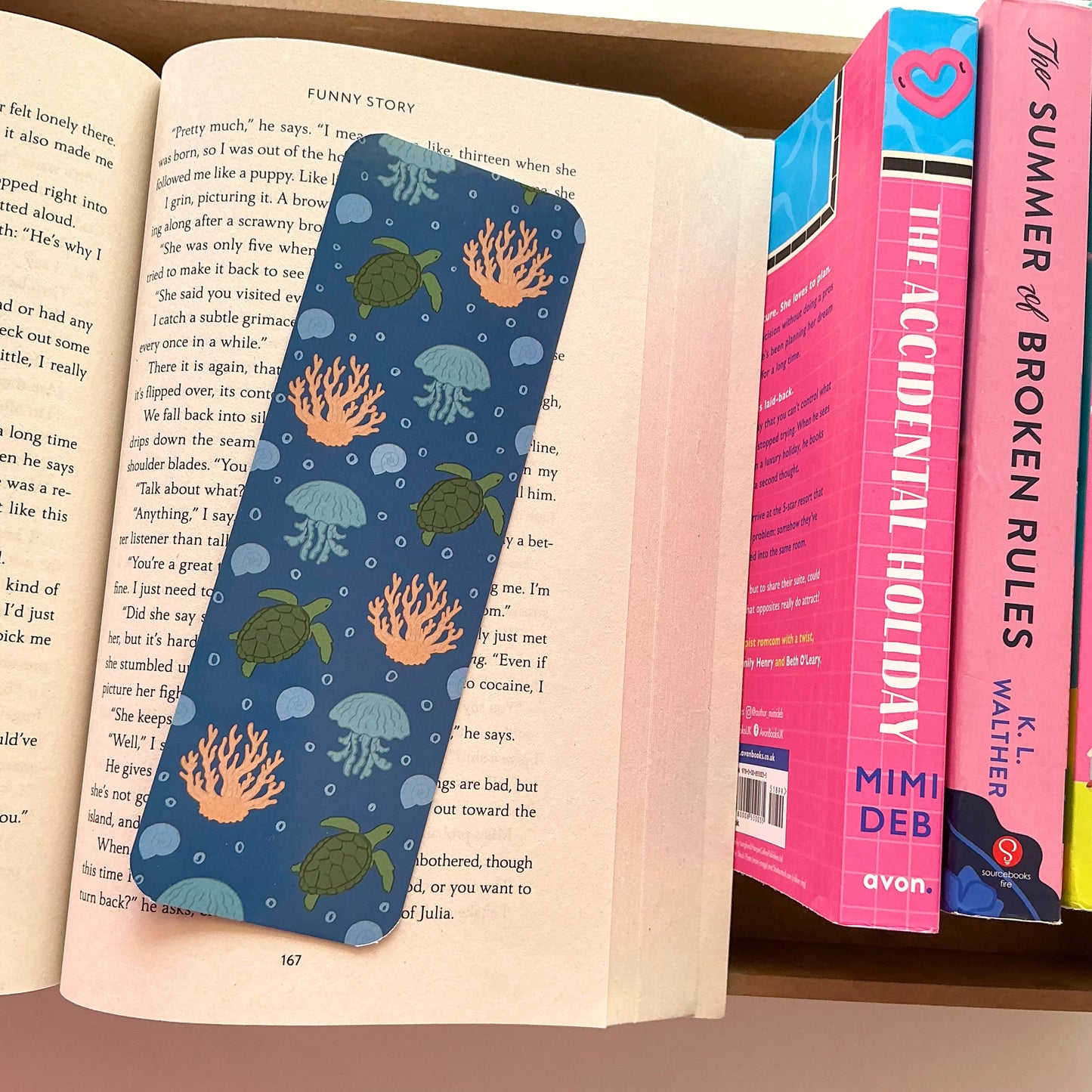 Beach club Bookmark, Summer Pattern Bookmark, Sea Turtle Bookmark