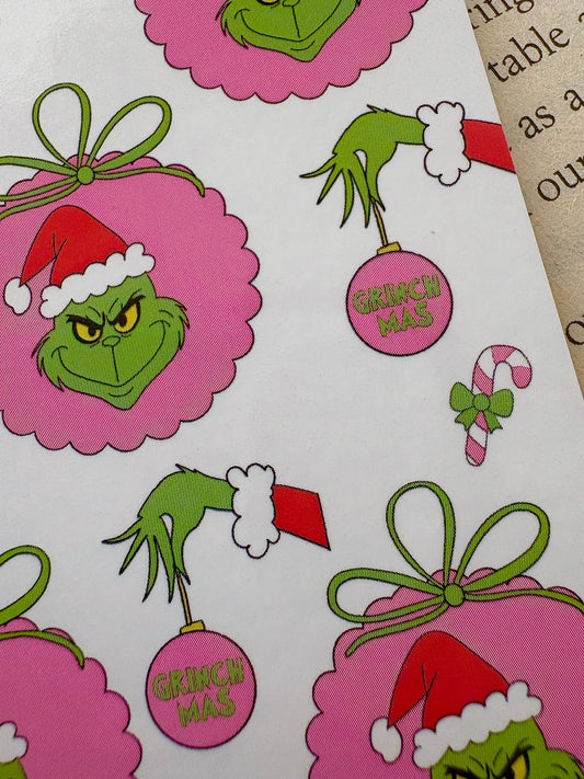 Grinch bookmark, Grinchmas bookmark
