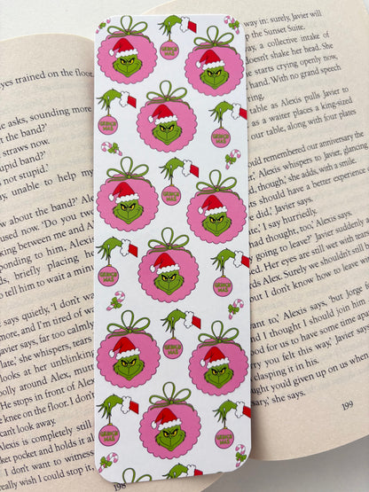 Grinch bookmark, Grinchmas bookmark