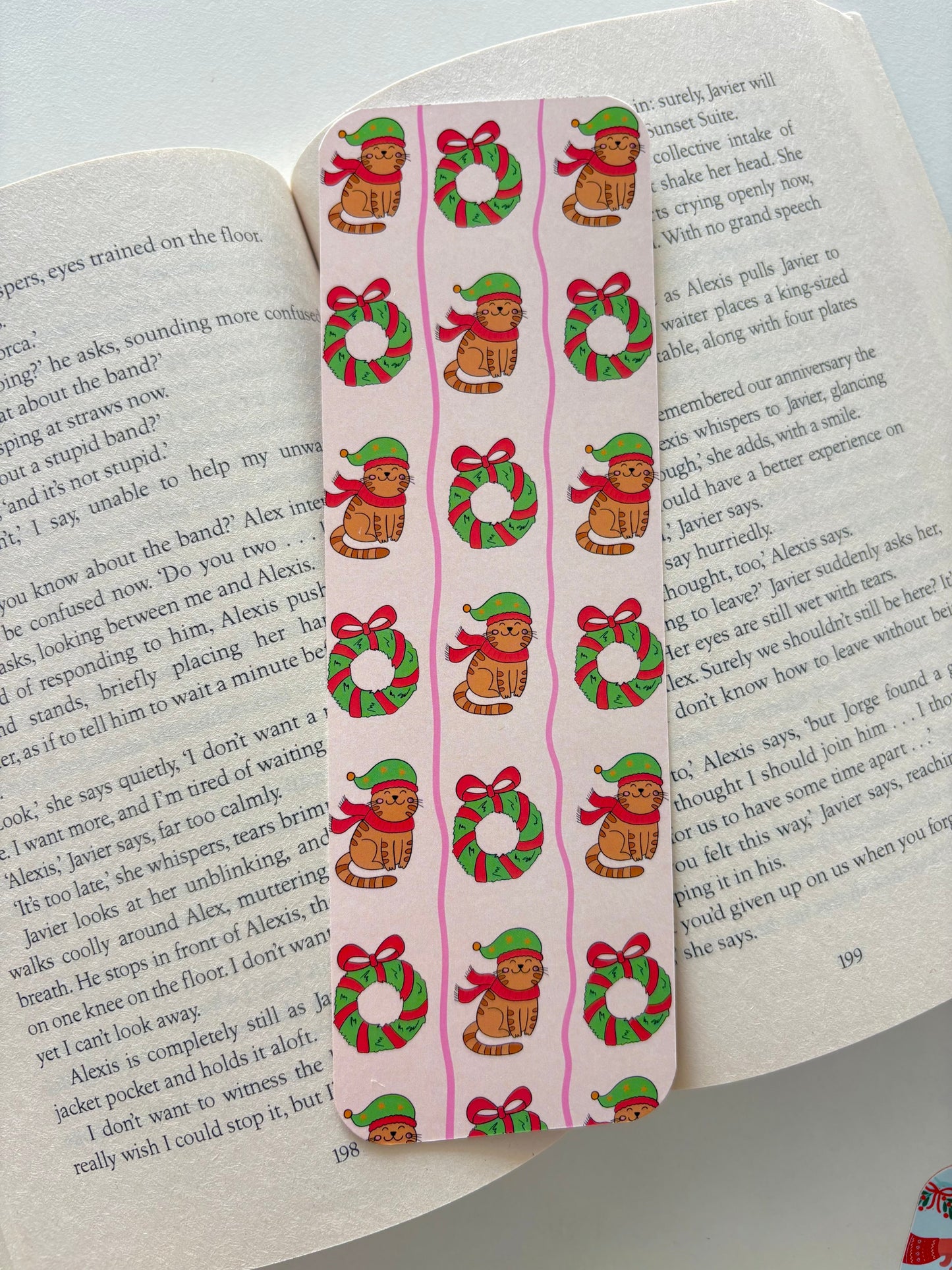 Christmas dog bookmark, Christmas cat bookmark