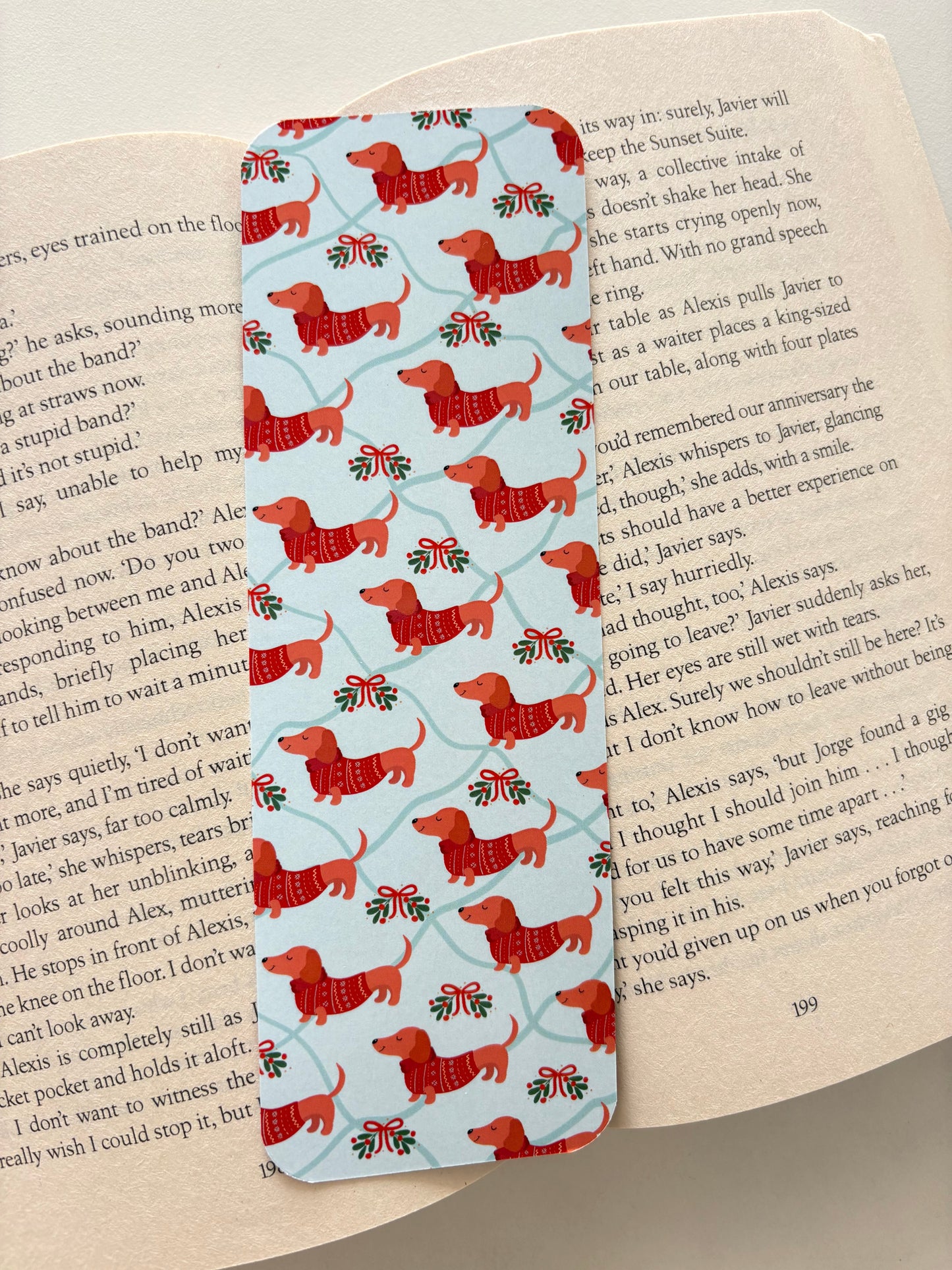 Christmas dog bookmark, Christmas cat bookmark