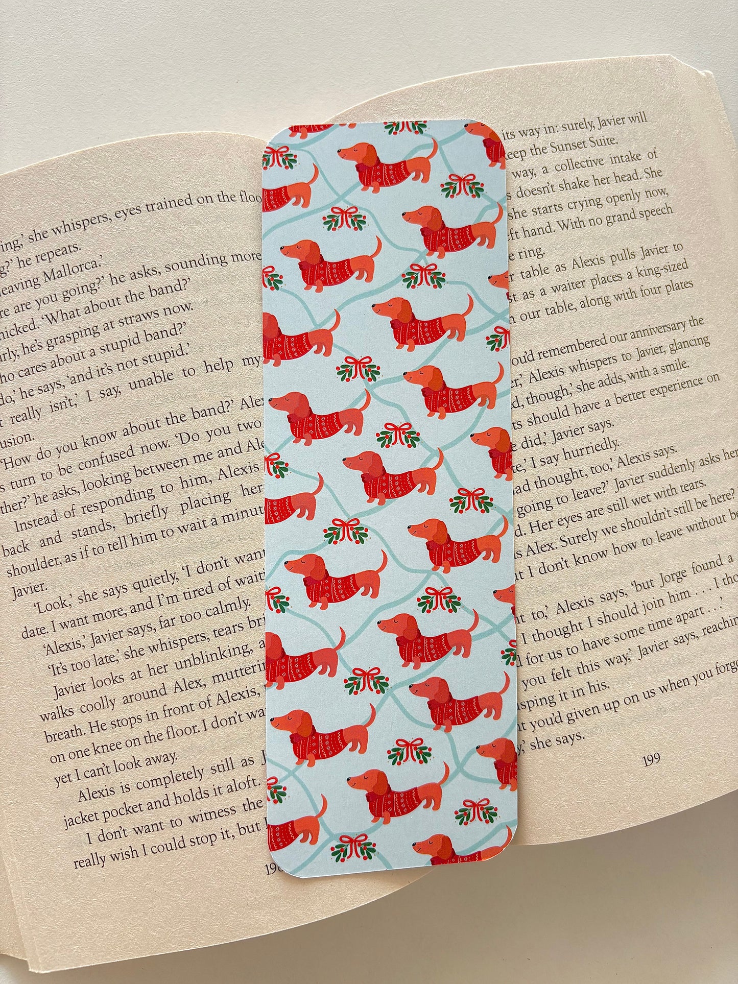 Christmas dog bookmark, Christmas cat bookmark