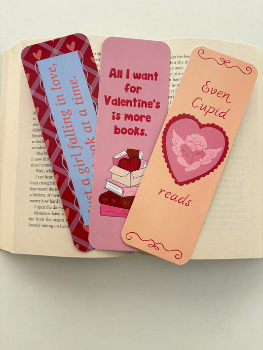 Even Cupid Reads Bookmark, All I Want for Valentines Bookmark, Just a girl Bookmark
