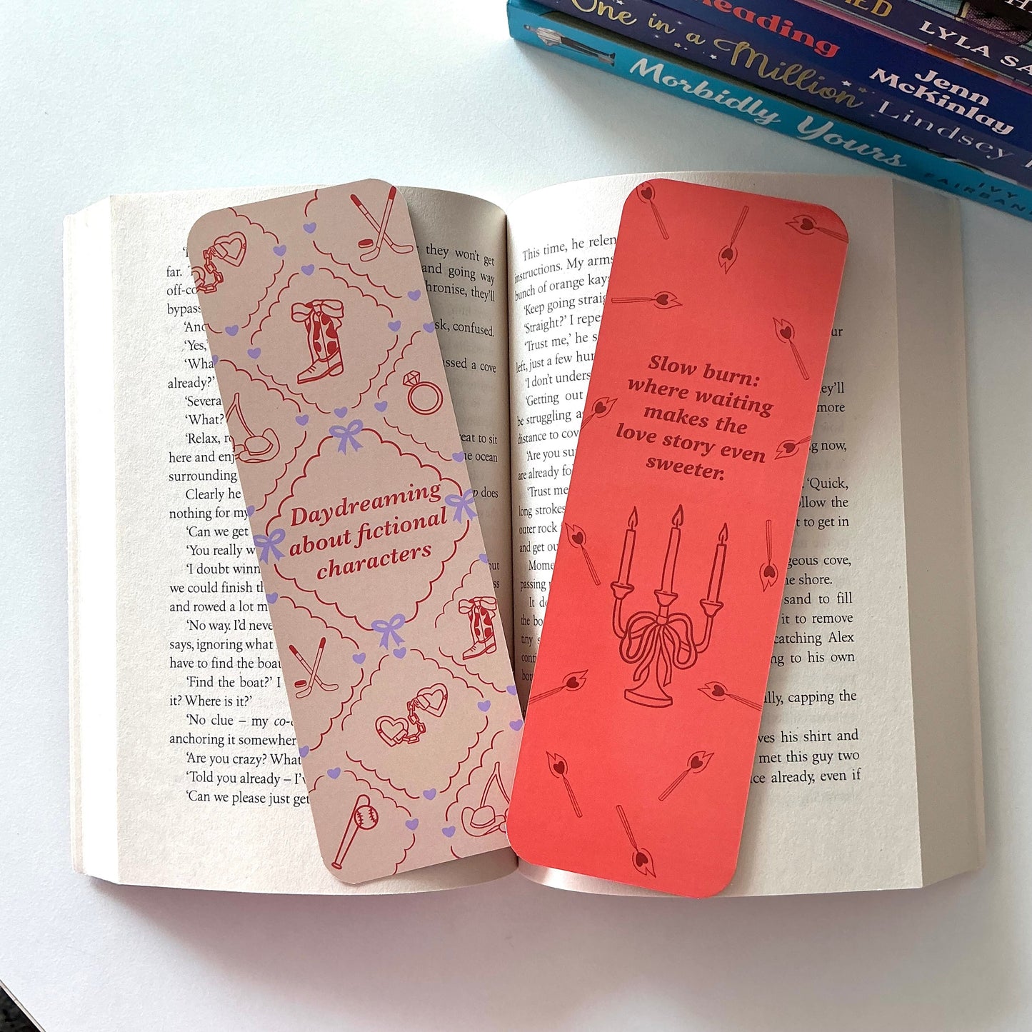 Slow burn bookmark, Daydreaming about fictional characters bookmark