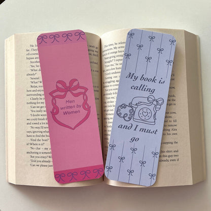 Men written by women bookmark, My book is calling bookmark