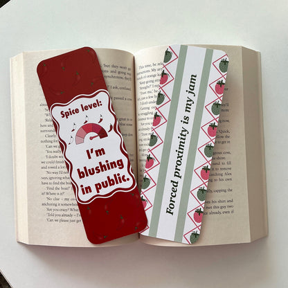 Spice level bookmark, Forced proximity is my jam bookmark