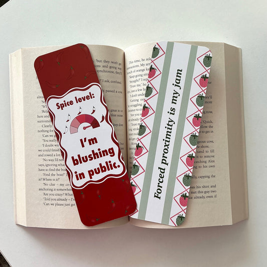 Spice level bookmark, Forced proximity is my jam bookmark