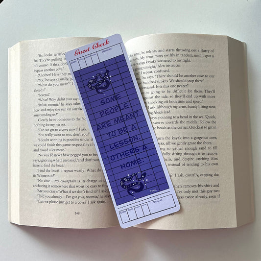 Guest check bookmark, Fueled by fantasy books bookmark