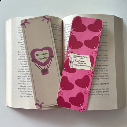 Romance reader bookmark, Breaking news bookmark