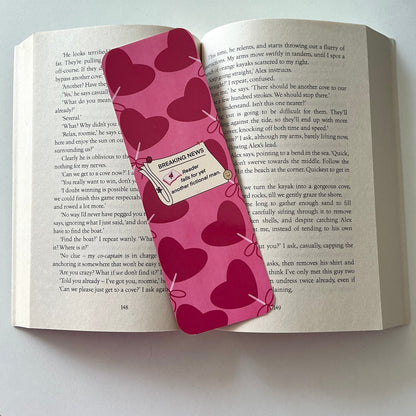 Romance reader bookmark, Breaking news bookmark