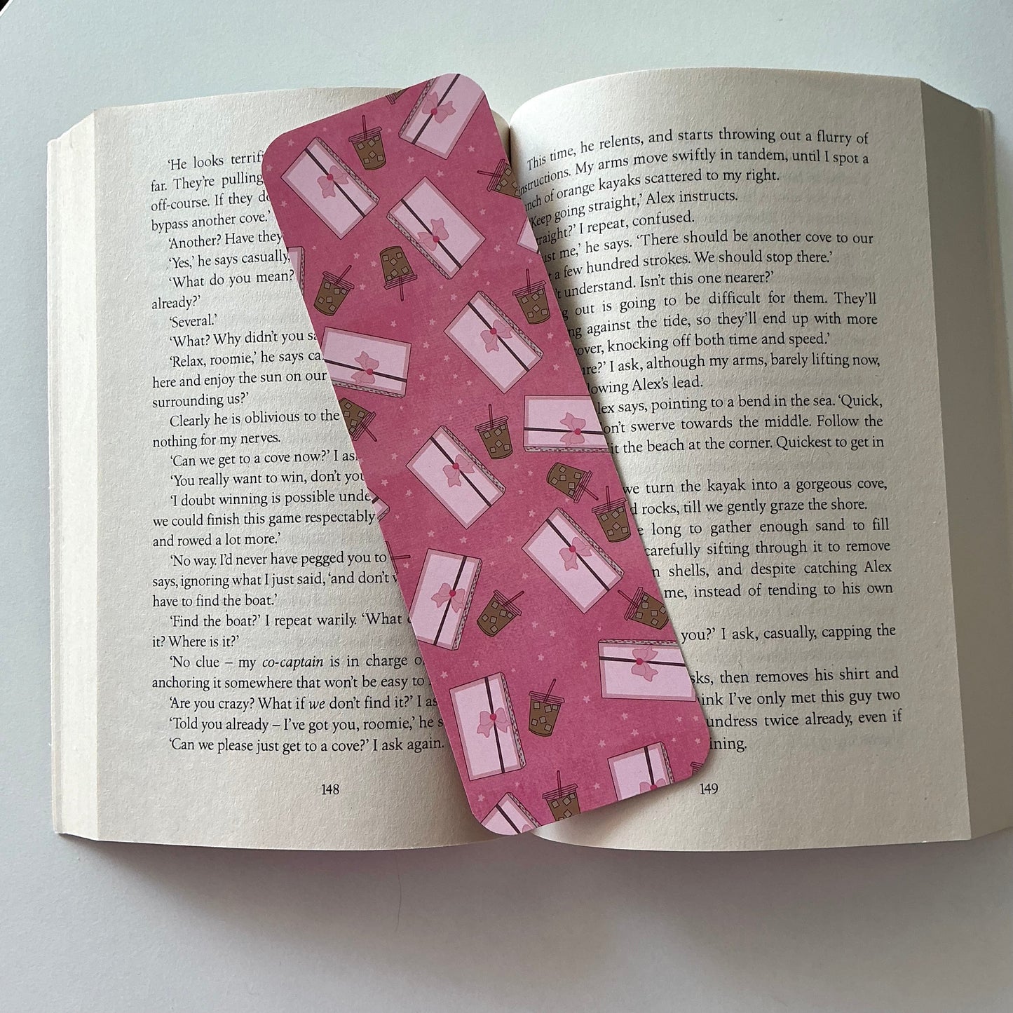 Books & coffee bookmark, Books & flowers bookmark