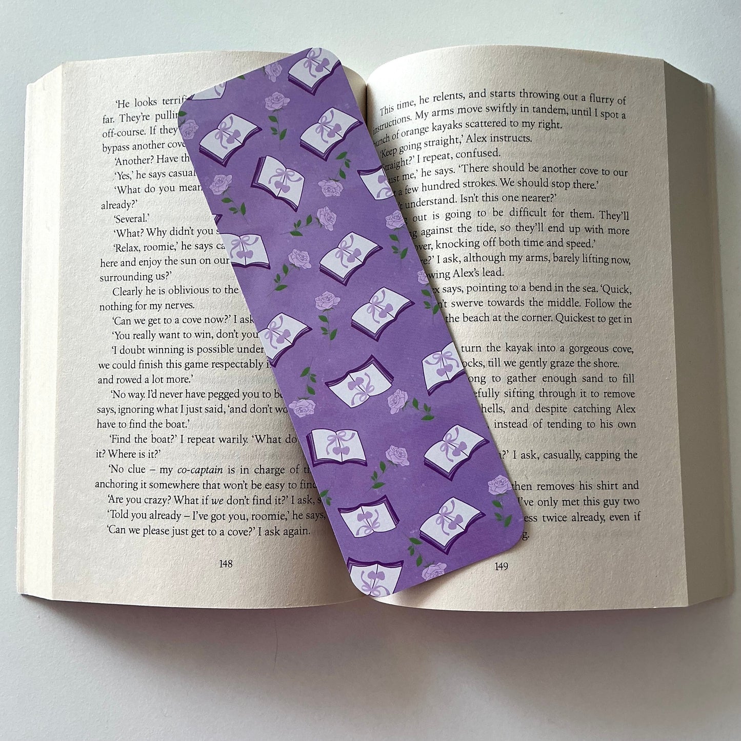 Books & coffee bookmark, Books & flowers bookmark