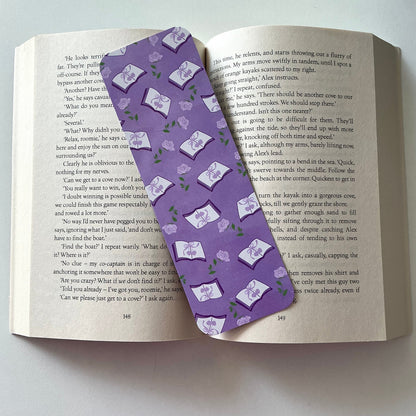 Books & coffee bookmark, Books & flowers bookmark