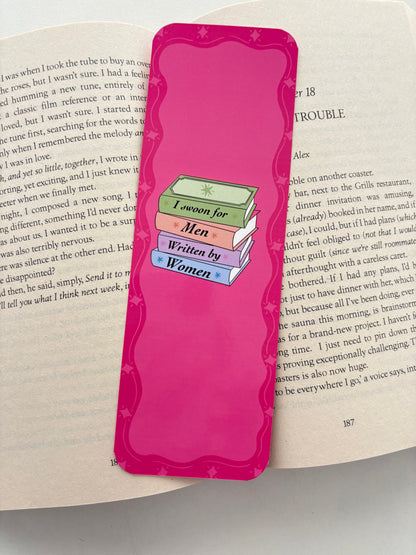 I swoon for men written by women bookmark, Romance is my comfort genre bookmark, Read romance for the butterflies bookmark