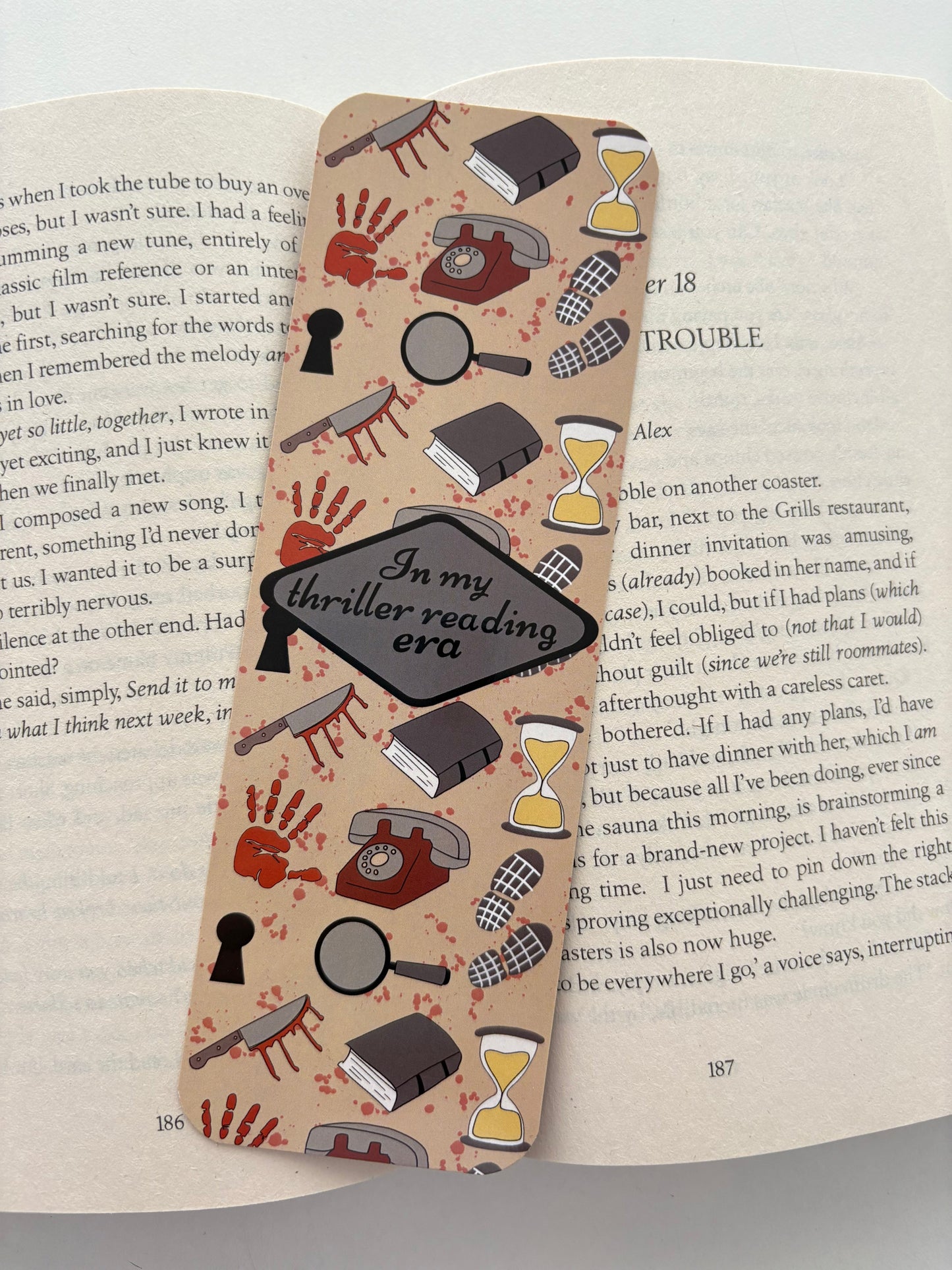 In my thriller reading era bookmark, Thriller pattern bookmark, Thriller mode bookmark