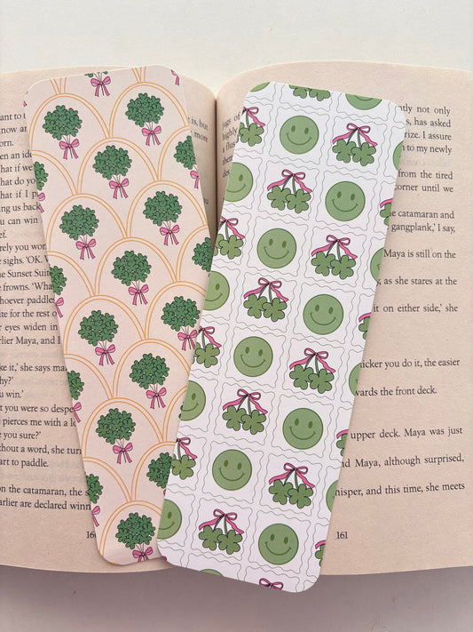 Clover Bouquet Bookmark, Clover Smiley bookmark