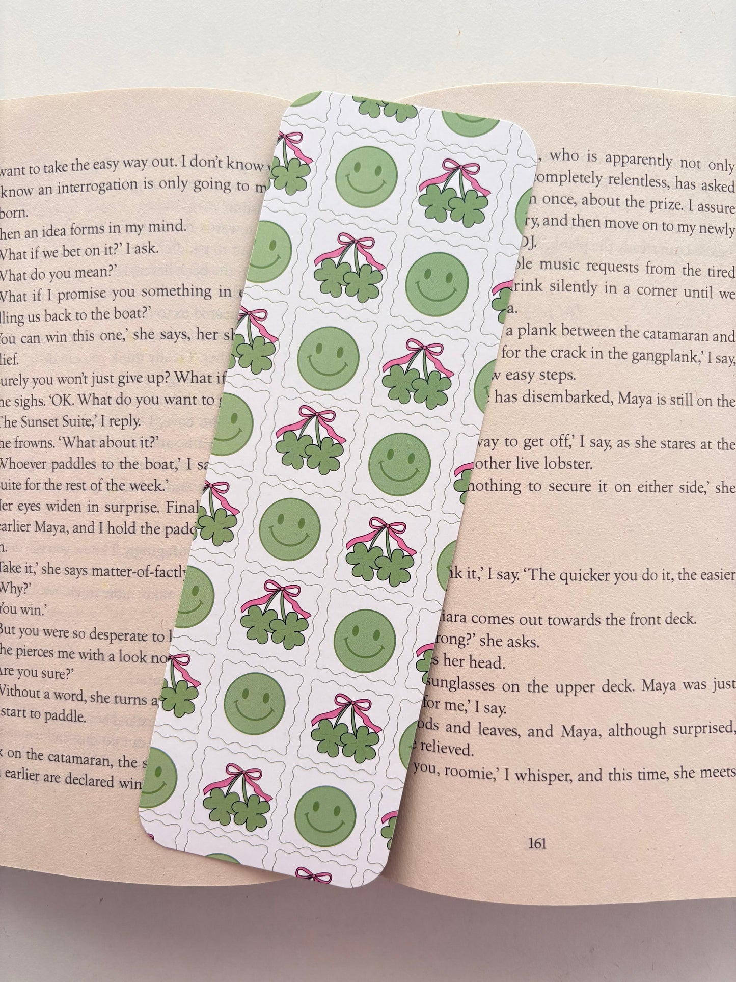 Clover Bouquet Bookmark, Clover Smiley bookmark