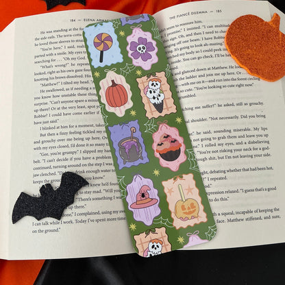 Spells and treats bookmark, Spooky reader frog bookmark, Spooky cowboy bookmark
