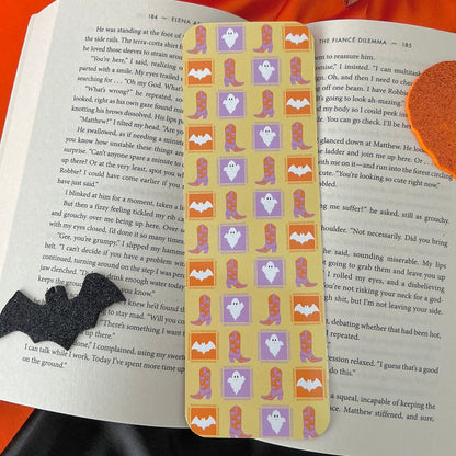 Spells and treats bookmark, Spooky reader frog bookmark, Spooky cowboy bookmark
