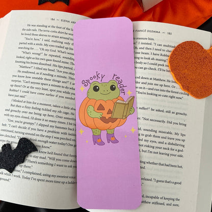 Spells and treats bookmark, Spooky reader frog bookmark, Spooky cowboy bookmark