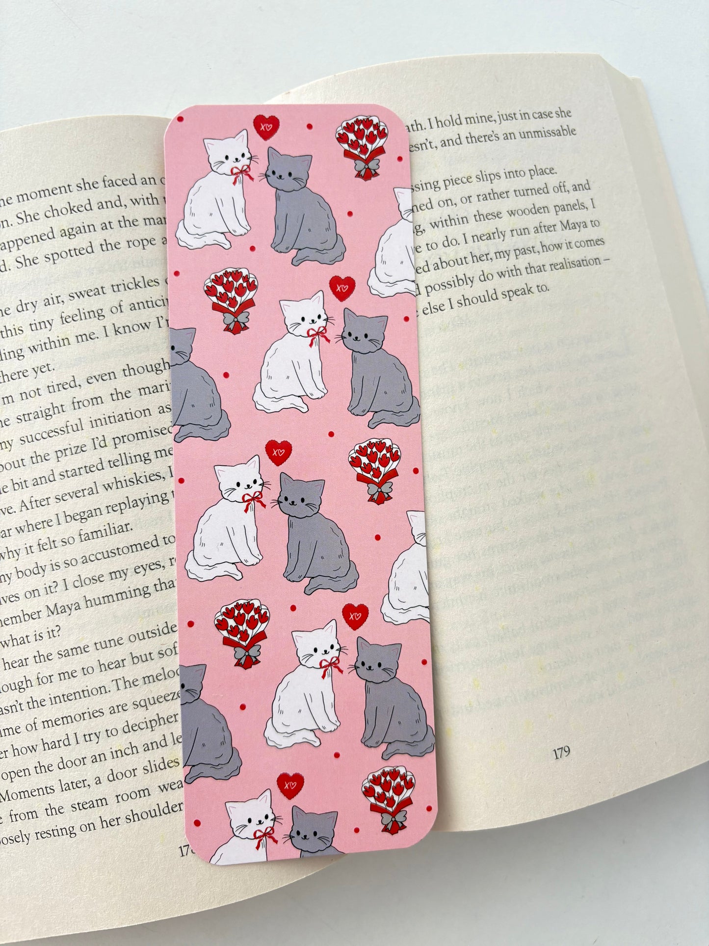 Valentine Dog bookmark, Valentine Cat bookmark