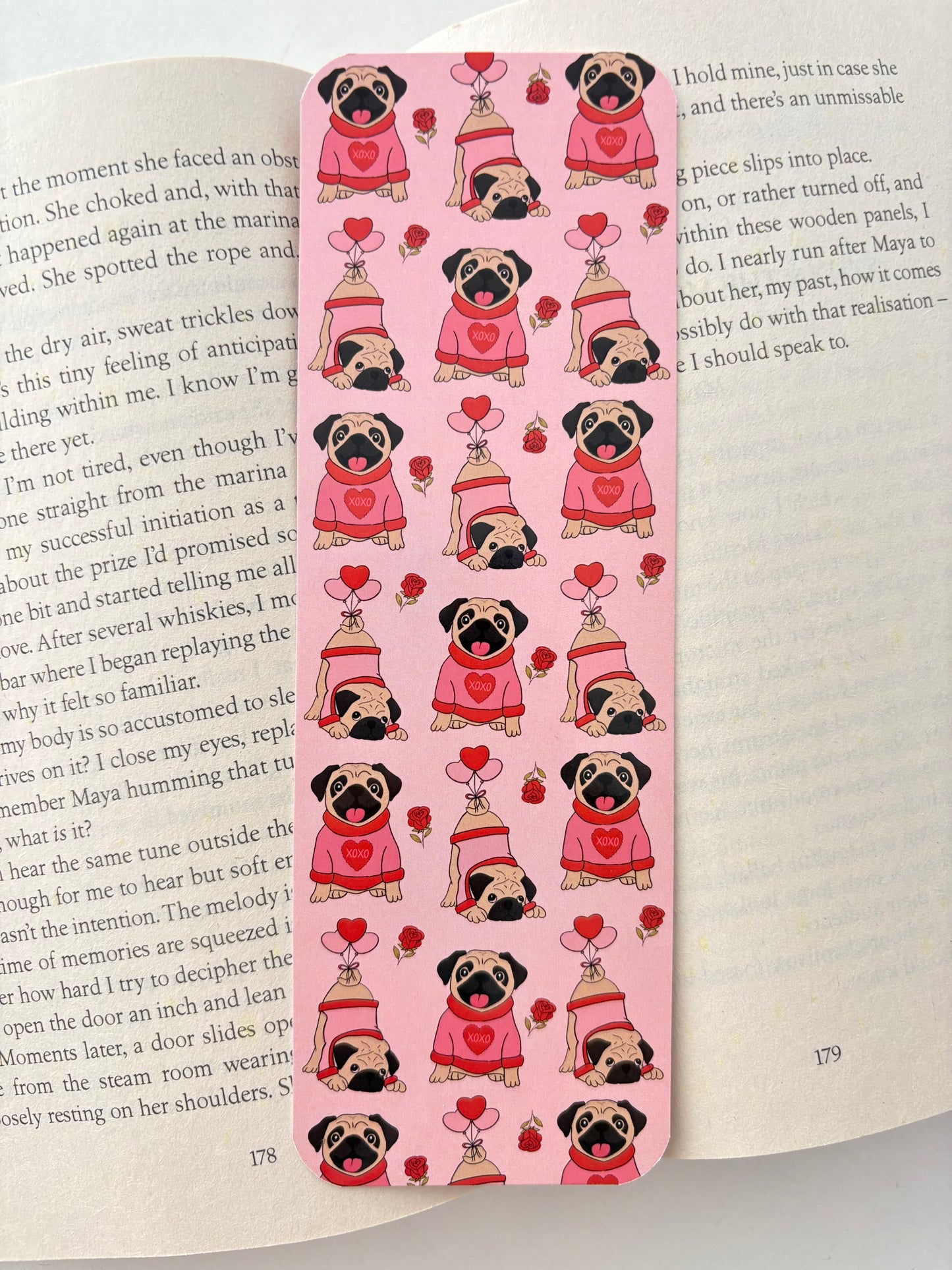 Valentine Dog bookmark, Valentine Cat bookmark
