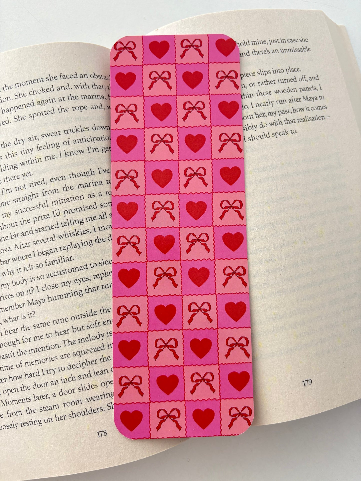 Coquette valentine pattern bookmark, Roses pattern bookmark, heart pattern bookmark