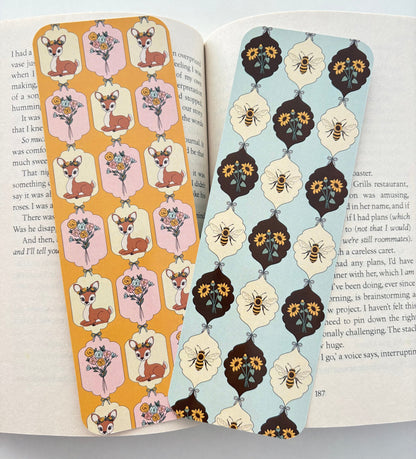 Bees and sunflowers bookmark, Bambi bookmark