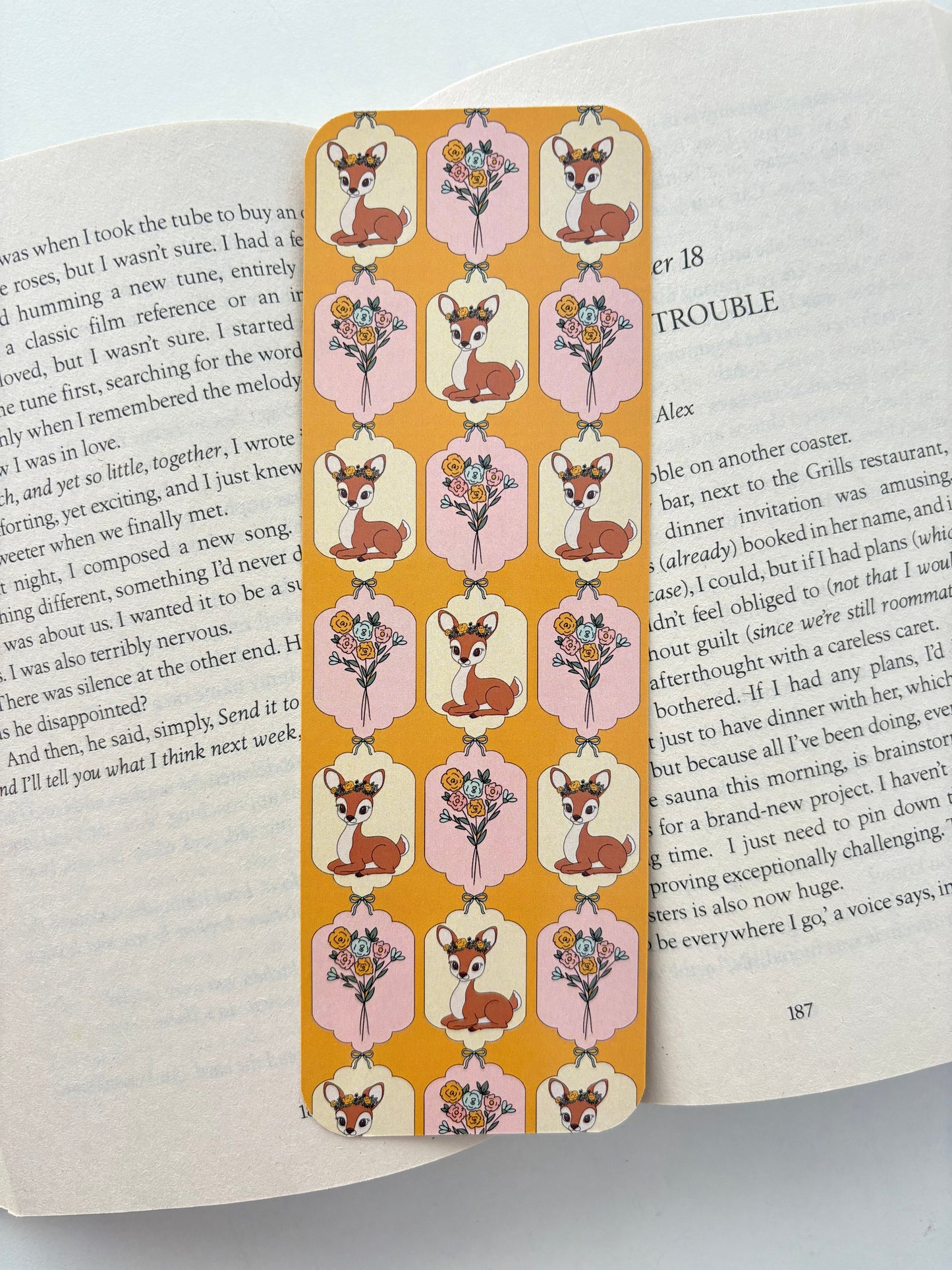 Bees and sunflowers bookmark, Bambi bookmark