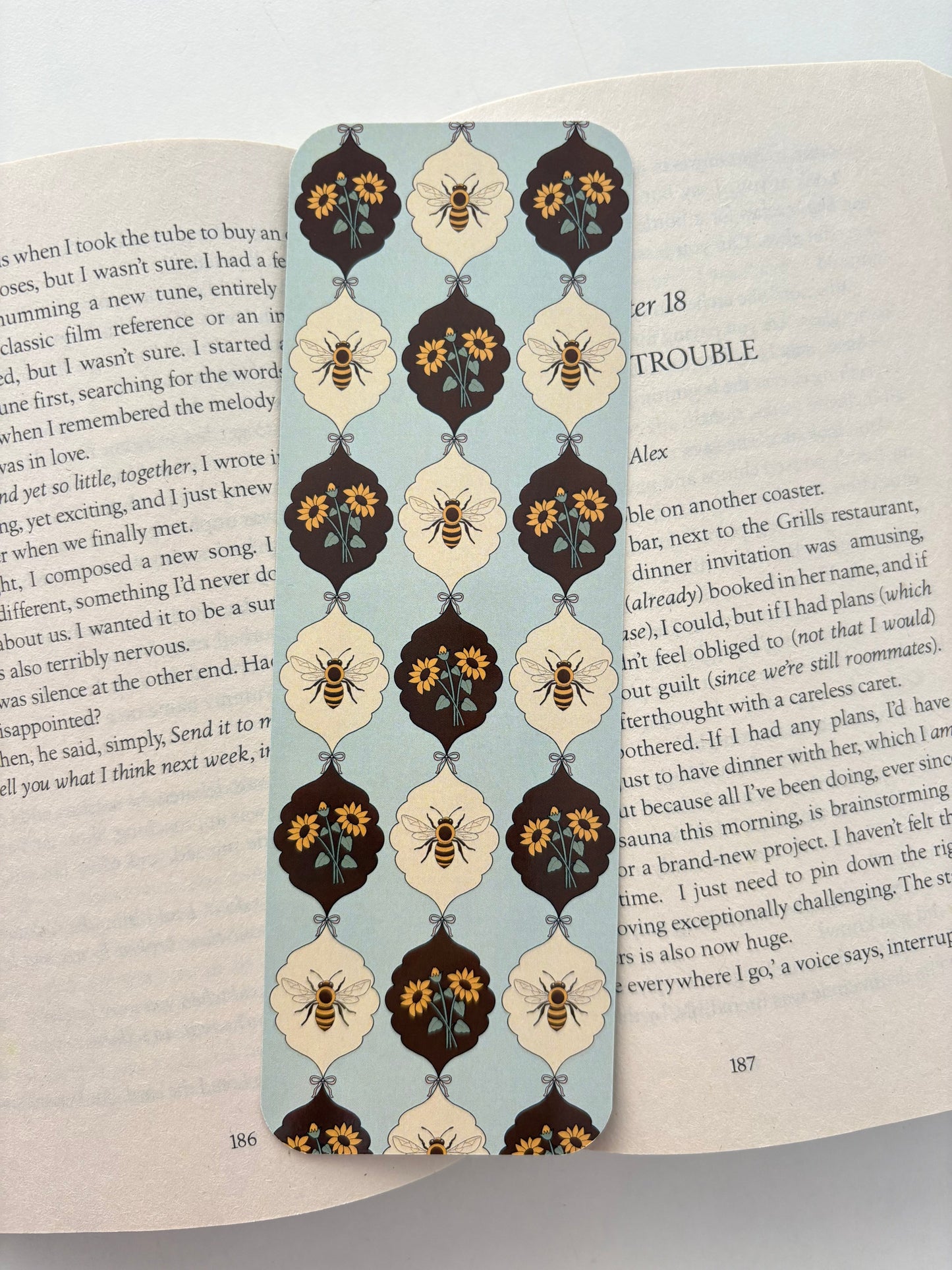 Bees and sunflowers bookmark, Bambi bookmark