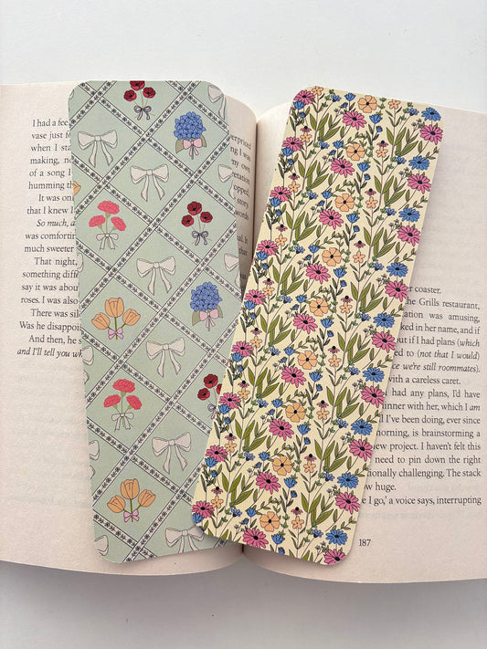 Wildflower pattern bookmark, Flowers & Bows pattern bookmark