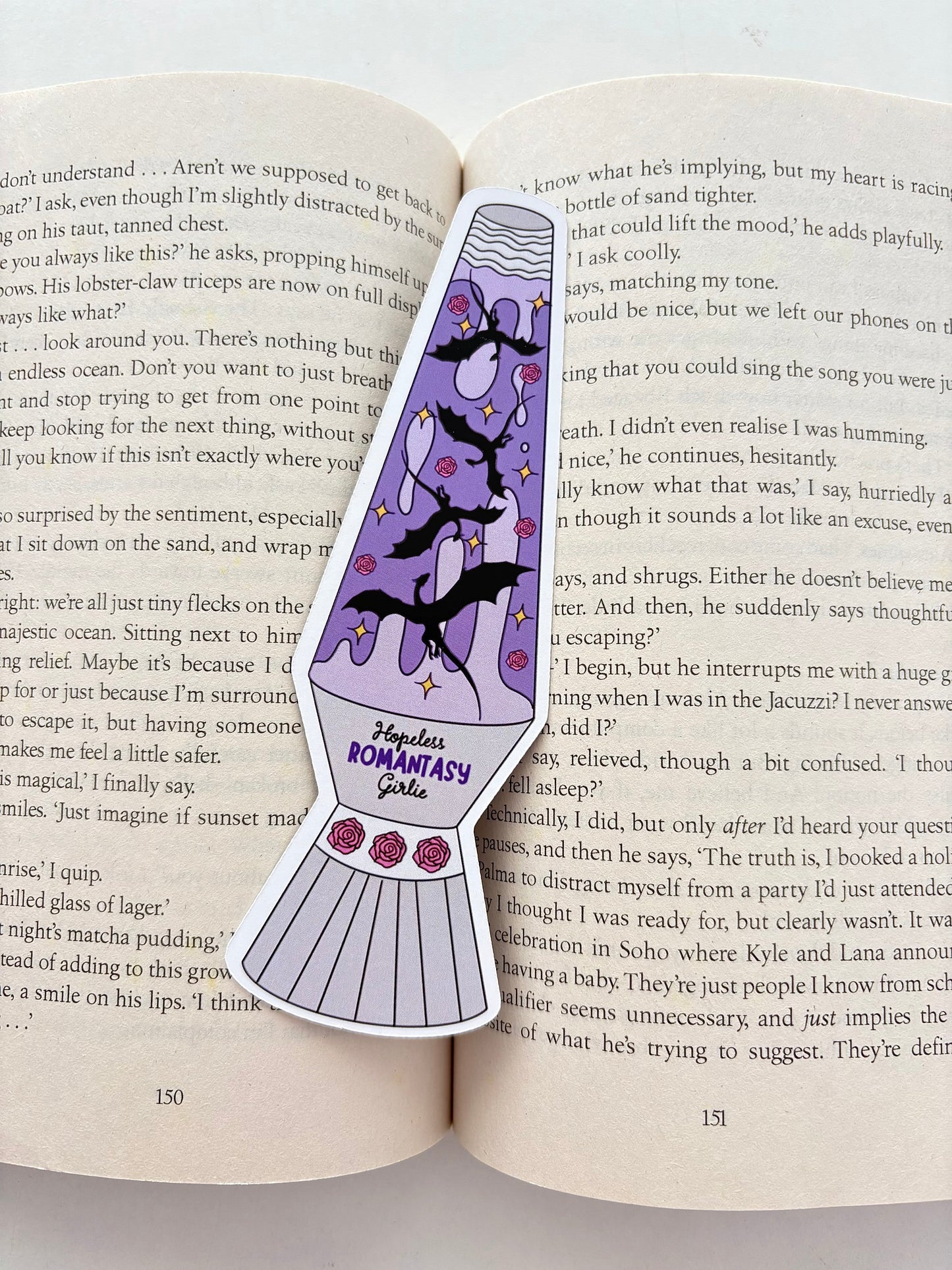Hopeless Romantasy Girlie Die-cut bookmark